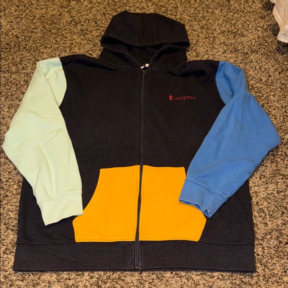 Cotopaxi Multicolor Hoodie Jacket - Black, Blue, Yellow, Green - Picture 3 of 12
